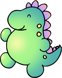 Happy Dinosaur Sticker Individual- Green