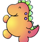 Happy Dinosaur Sticker Individual- Peach