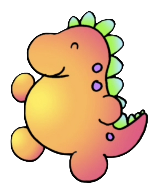 Happy Dinosaur Sticker Individual- Peach